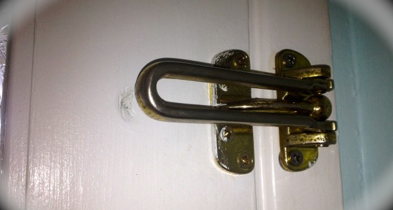 the beautiful hotel lock on our front door....
