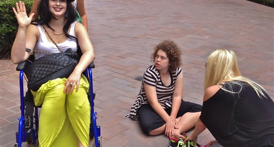 strike at fashion island with all the girls in tow